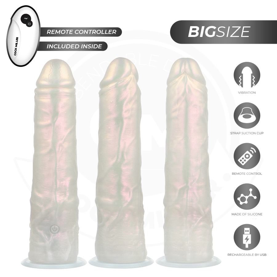 Cock Miller Dildo With Suction Cup, Lights And Vibration — White · Silicone