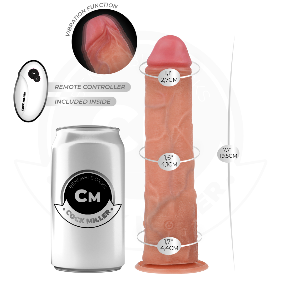 Cock Miller Realistic Dildo With Suction Cup And Remote — Skin · Silicone