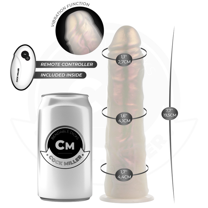 Cock Miller Dildo With Suction Cup, Lights And Vibration — White · Silicone