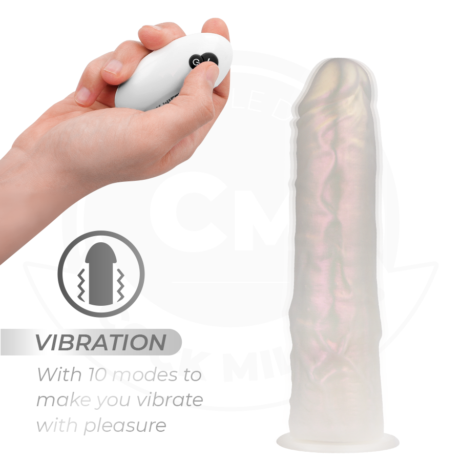 Cock Miller Dildo With Suction Cup, Lights And Vibration — White · Silicone