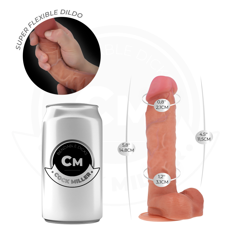 Cock Miller Hyperrealistic Articulable Dildo 14.8 CM — Skin · Silicone