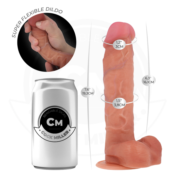 Cock Miller Hyperrealistic Articulable Dildo 19.3 CM — Skin · Silicone