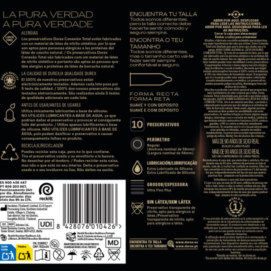Durex Total - Connection XL Ultra Fine Plus Latex Free 10