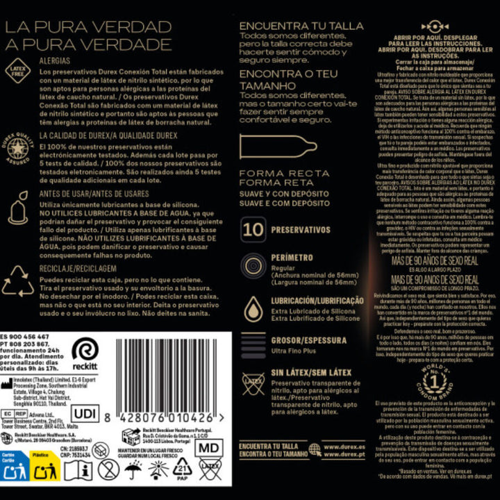 Durex Total - Connection XL Ultra Fine Plus Latex Free 10