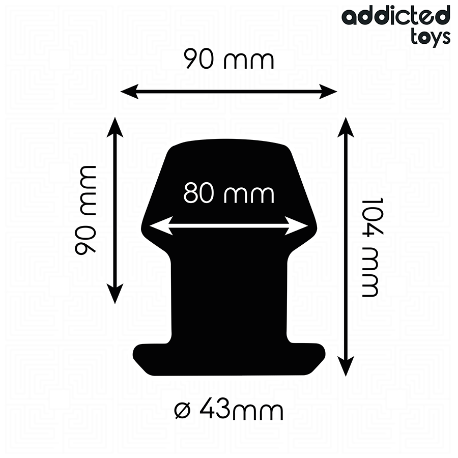 Addicted Toys Extreme Hollow Anal Plug Silicone Size L 10.4 — Black · Silicone