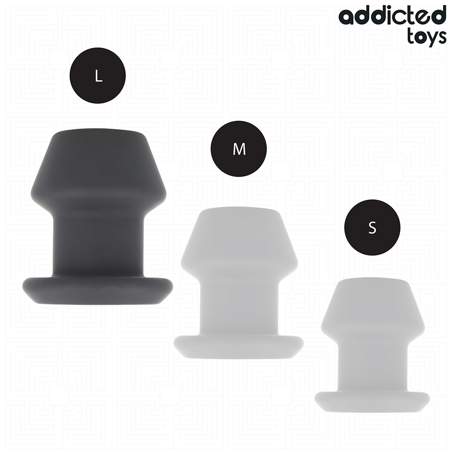Addicted Toys Extreme Hollow Anal Plug Silicone Size L 10.4 — Black · Silicone