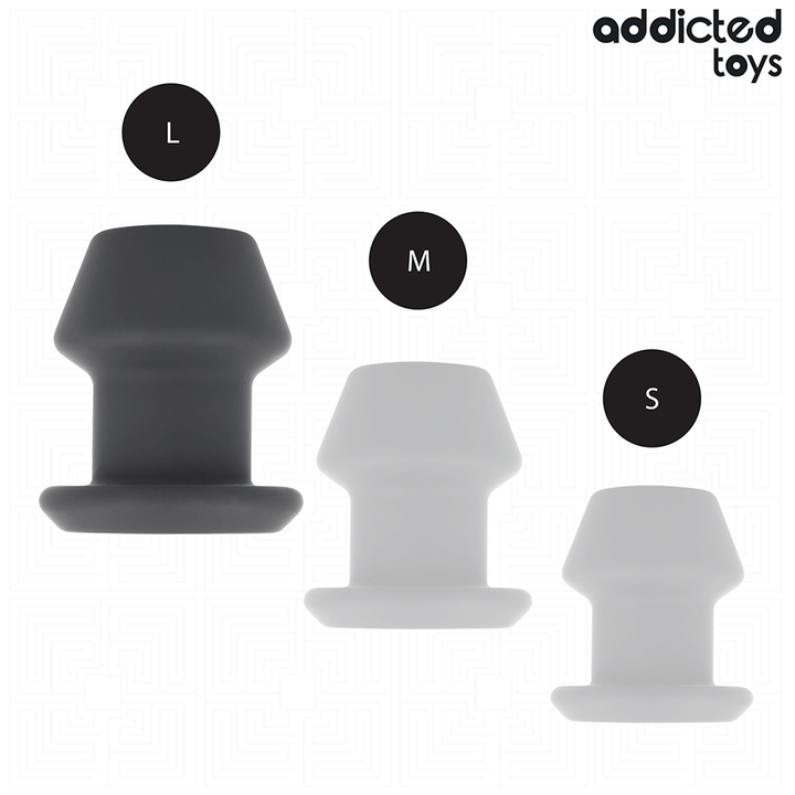 Addicted Toys Extreme Hollow Anal Plug Silicone Size L 10.4 — Black · Silicone