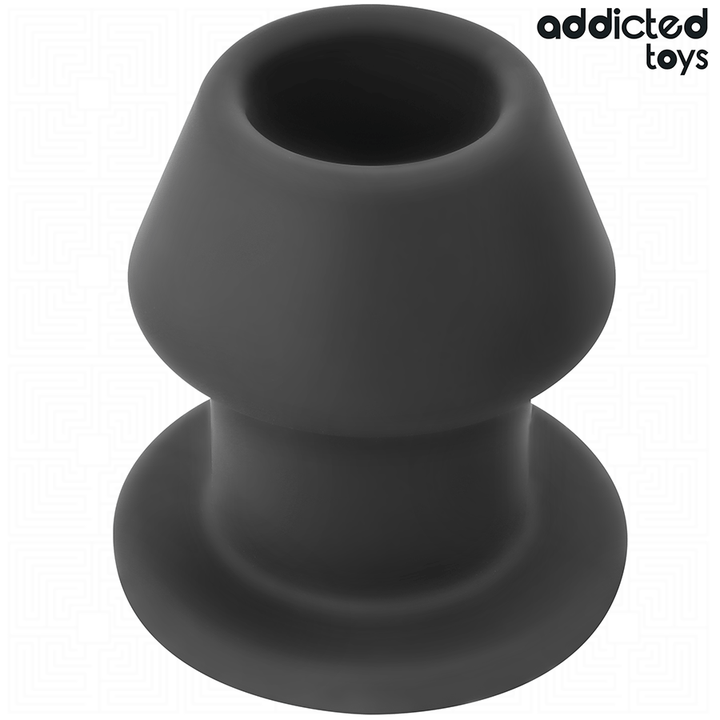 Addicted Toys Extreme Hollow Anal Plug Silicone Size L 10.4 — Black · Silicone