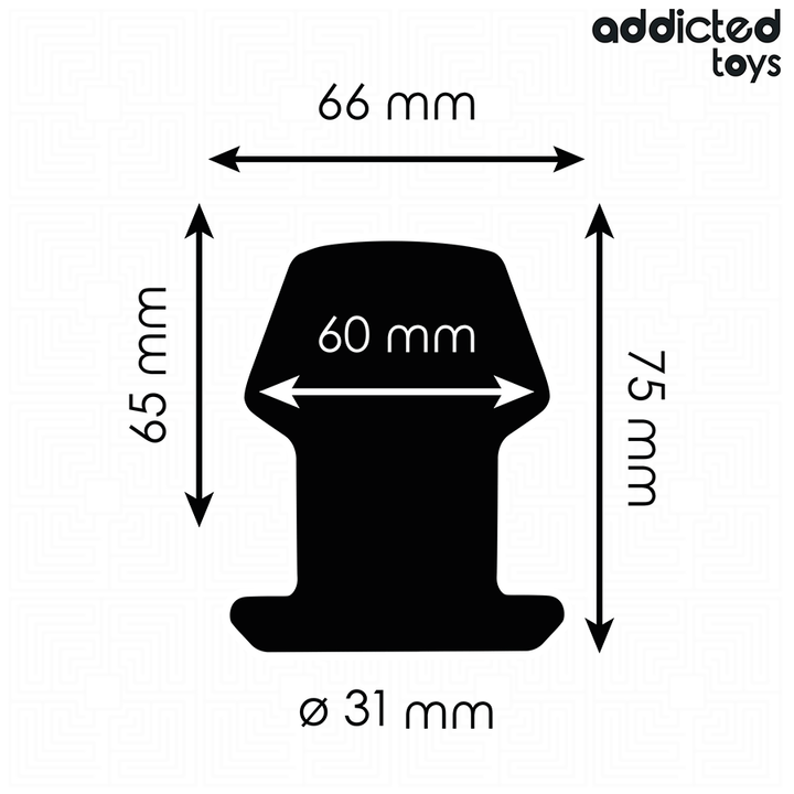 Addicted Toys Extreme Hollow Anal Plug Silicone Size S 7.5 — Black · Silicone