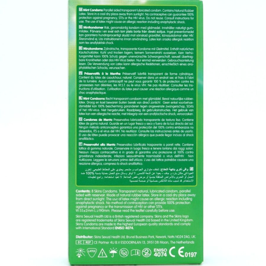 SKINS - MINT PREMIUM CONDOMS PACK 8