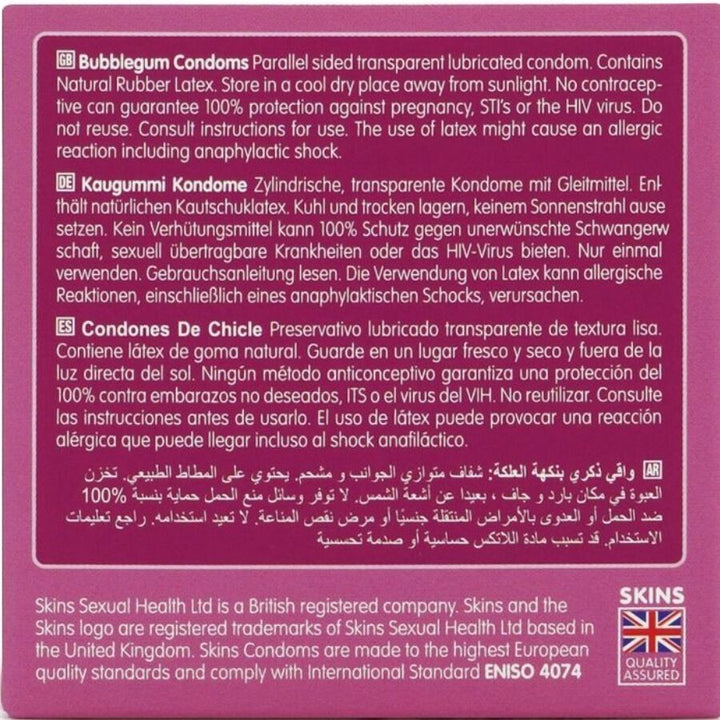 SKINS - BUBBLEGUM PREMIUM CONDOMS PACK 4