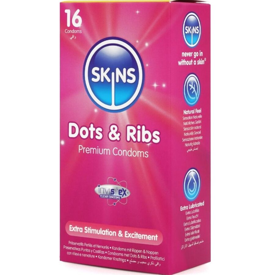 Skins - Dots &amp; Ribs Premium Condoms Pack 16