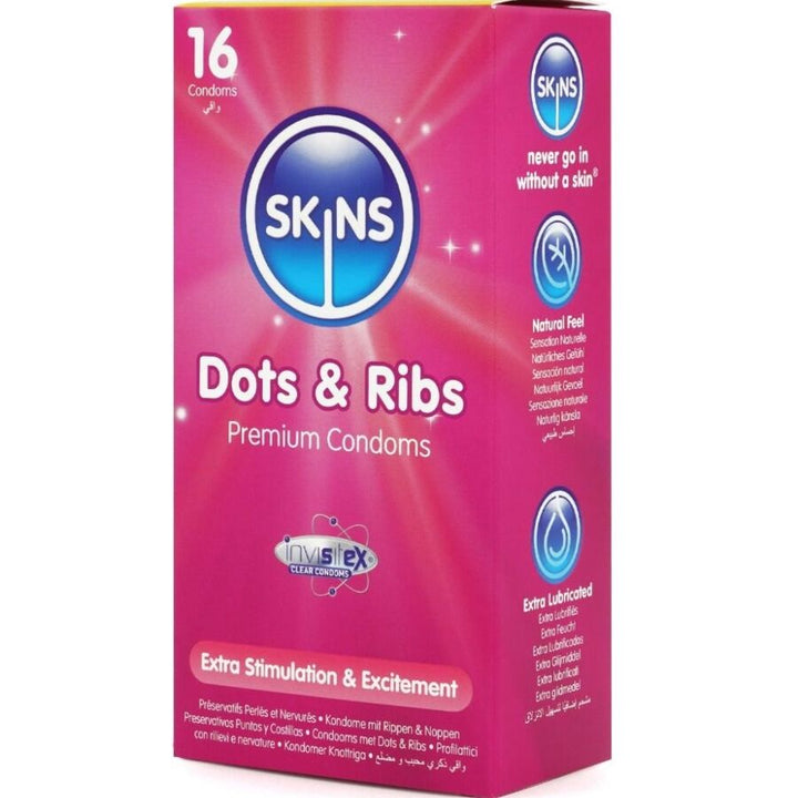 Skins - Dots &amp; Ribs Premium Condoms Pack 16