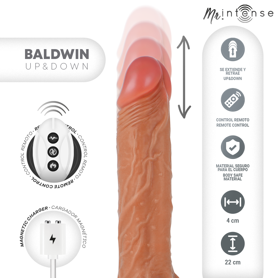Mr Intense Baldwin Realistic Multifunctional With Vibration — Skin