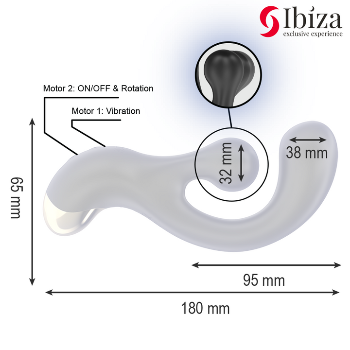 IBIZA - VIBRATING &amp; ROTATING STIMULATOR