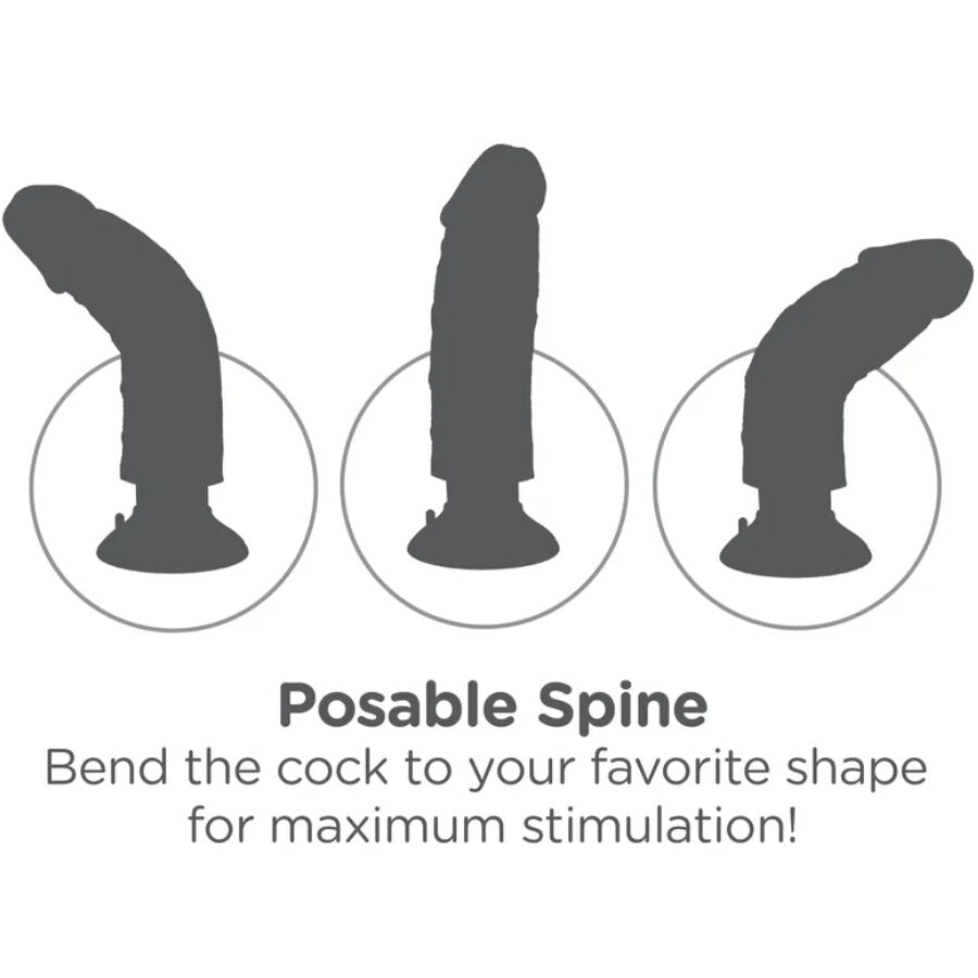 King Cock Vibrating Cock Brown 20.32 CM — Brown