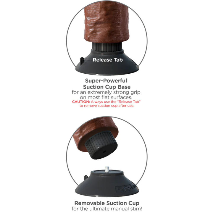 King Cock Vibrating Cock Brown 20.32 CM — Brown