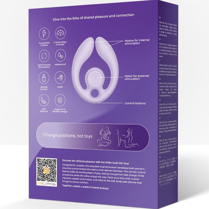 SNAIL VIBE - GIZI DUO COUPLES STIMULATOR REMOTE CONTROL LILAC