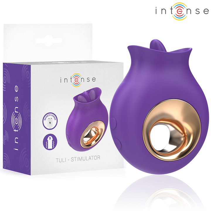 INTENSE - TULI CLITORIS STIMULATOR 9 VIBRATIONS &amp; 9 OSCILLATIONS PURPLE