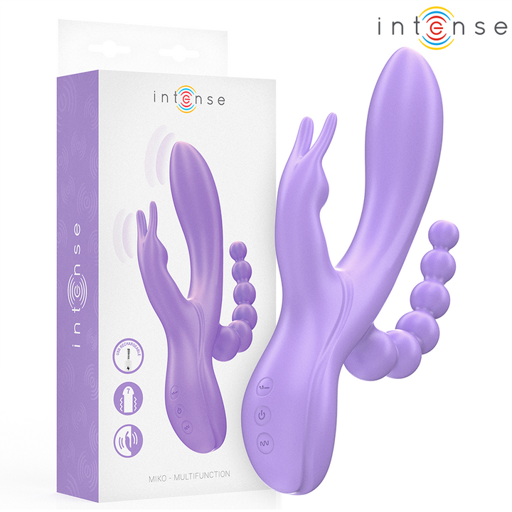 INTENSE - MIKO TRIPLE VIBRATOR RABBIT &amp; STIMULATOR &amp; ANAL 7 VIBRATIONS PURPLE