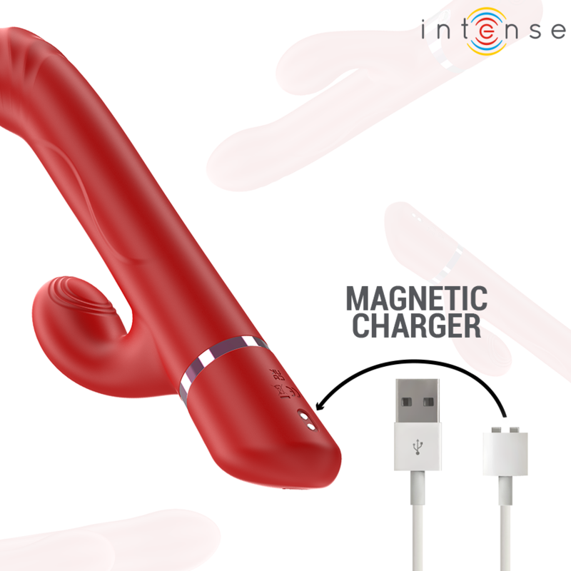 INTENSE - LELE MULTIFUNCTION VIBRATOR ROTATING &amp; OSCILLATION &amp; STIMULATION RED