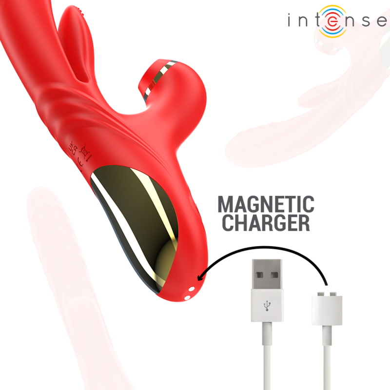 INTENSE - KAROL MULTIFUNCTION VIBRATOR THRUST &amp; STIMULATION &amp; STIMULATING WAVES RED
