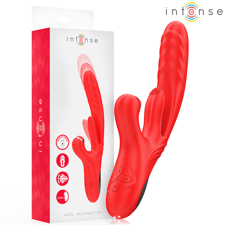 INTENSE - KAROL MULTIFUNCTION VIBRATOR THRUST &amp; STIMULATION &amp; STIMULATING WAVES RED