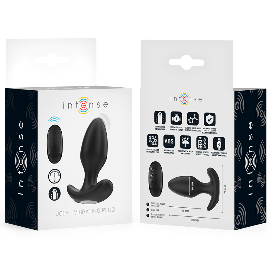 Intense Joey Anal Plug — Black Silicone