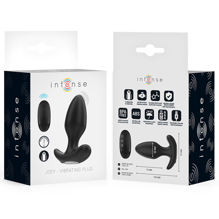 Intense Joey Anal Plug — Black Silicone