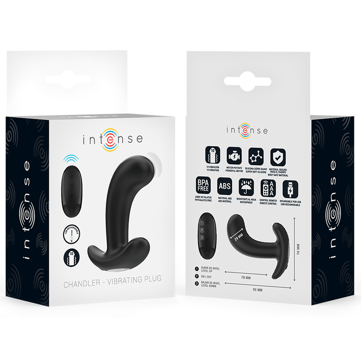 Intense Chandler Anal Plug — Black Silicone