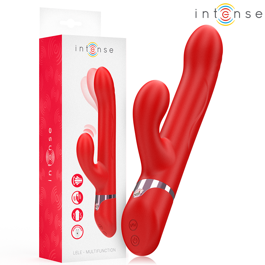 INTENSE - LELE MULTIFUNCTION VIBRATOR ROTATING &amp; OSCILLATION &amp; STIMULATION RED