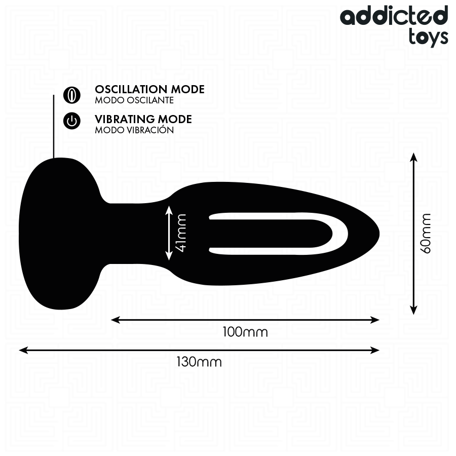 Addicted Toys Anal Plug With Vibrating Tongue And Remote — Black · Silicone