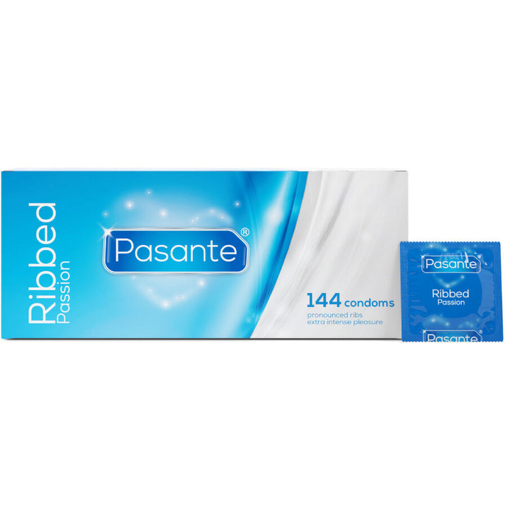 Pasante - Ribbed Passion Condoms Box 144 Units