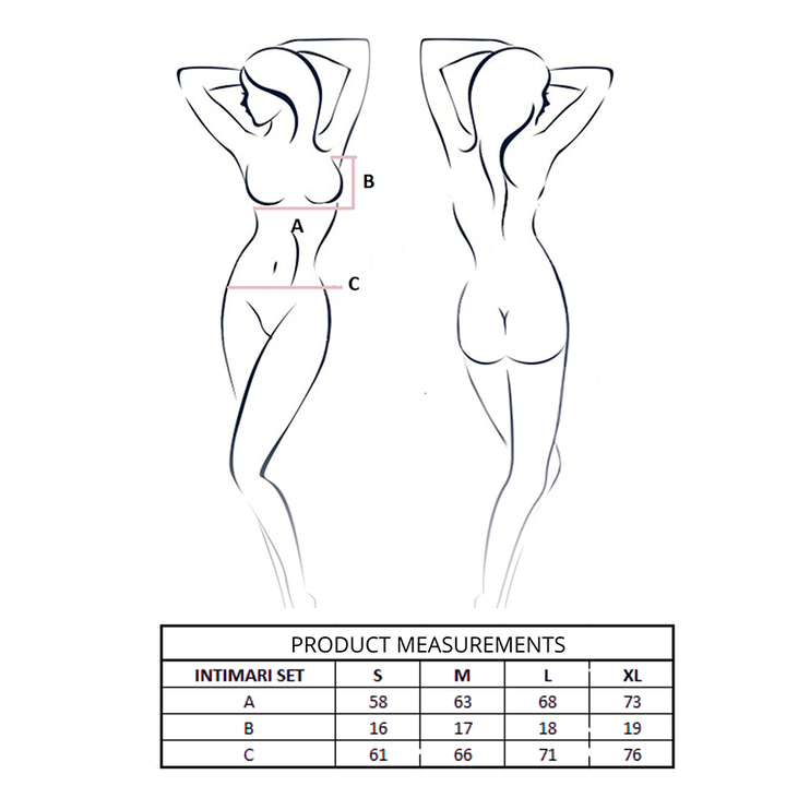 PASSION - INTIMARI BRA + PANTIES SET BLACK S/M