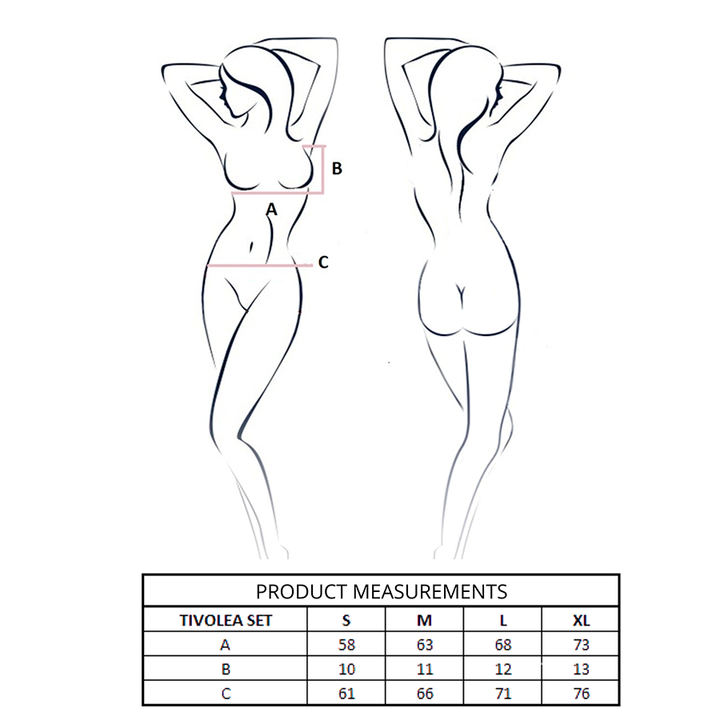 PASSION - TIVOLEA BRA + THONG SET BLACK L/XL