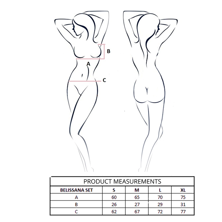 PASSION - BELISSANA BRA + THONG SET VIOLET L/XL