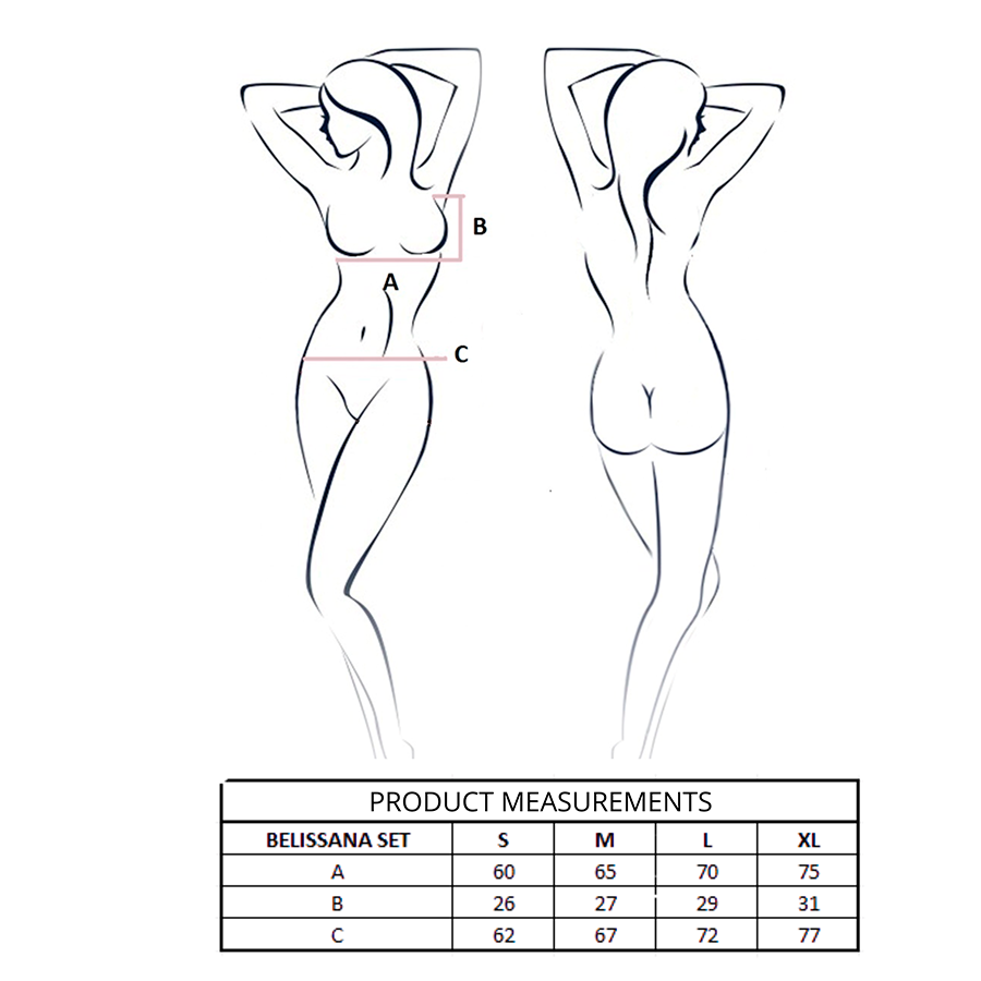 PASSION - BELISSANA BRA + THONG SET BLUE S/M