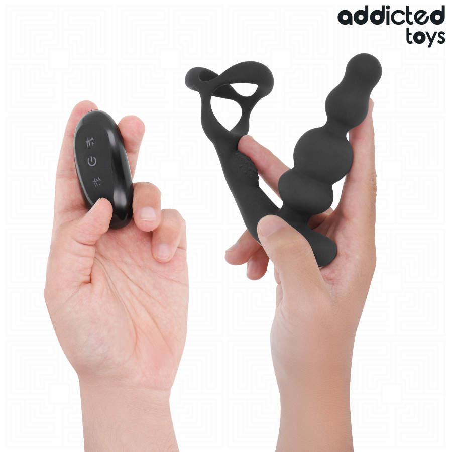 Addicted Toys Rotating Prostate Massager Remote Control — Black · Silicone