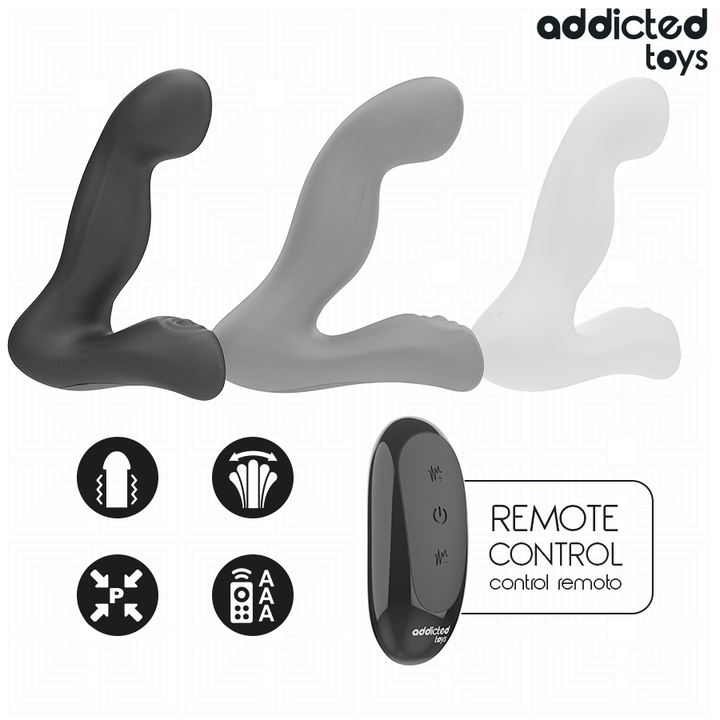Addicted Toys Oscillating Prostate Massager With Pulsation — Black · Silicone