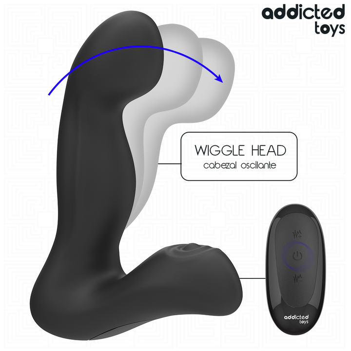 Addicted Toys Oscillating Prostate Massager With Pulsation — Black · Silicone