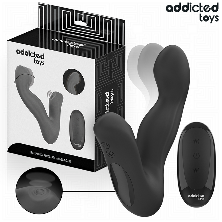 Addicted Toys Oscillating Prostate Massager With Pulsation — Black · Silicone