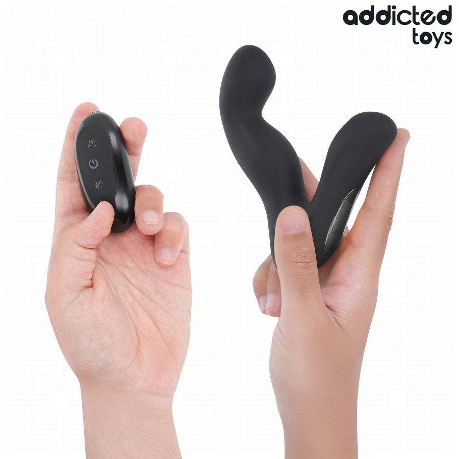 Addicted Toys Oscillating Prostate Massager With Pulsation — Black · Silicone