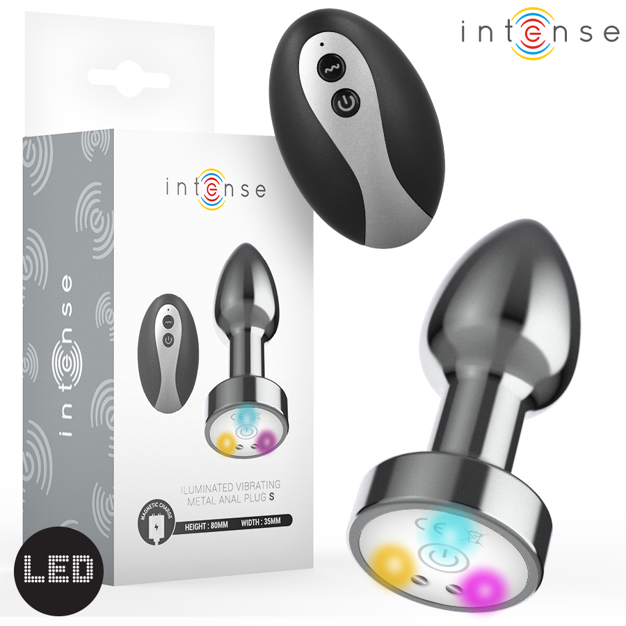 Intense Vibrating Metal - Anal Plug With Led Lights And Remote