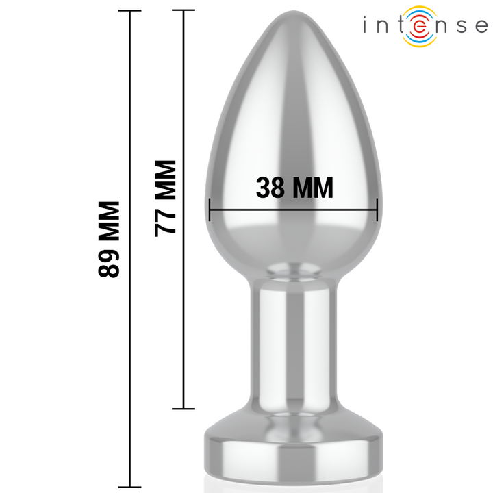 Intense Vibrating Metal Anal Plug With Led Lights — Black Metal, Size M