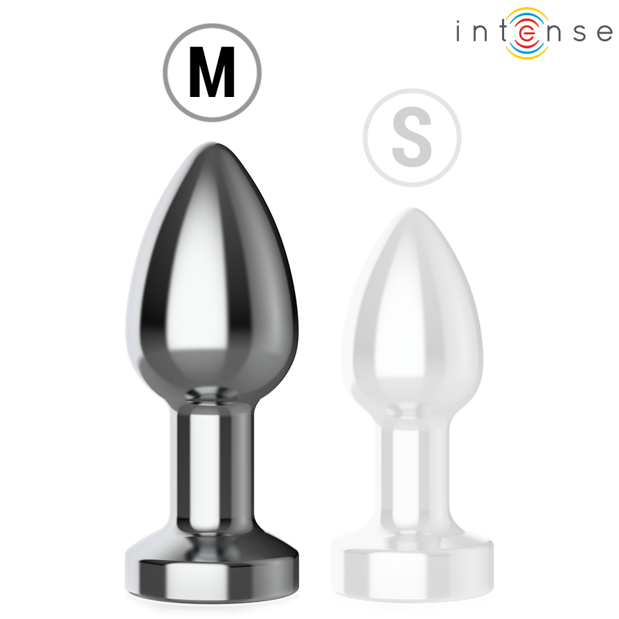 Intense Vibrating Metal Anal Plug With Led Lights — Black Metal, Size M