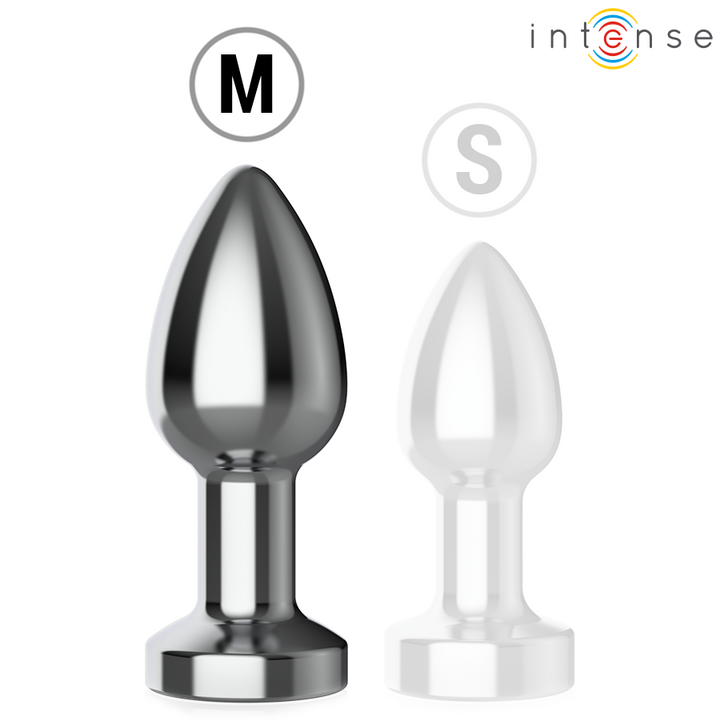 Intense Vibrating Metal Anal Plug With Led Lights — Black Metal, Size M