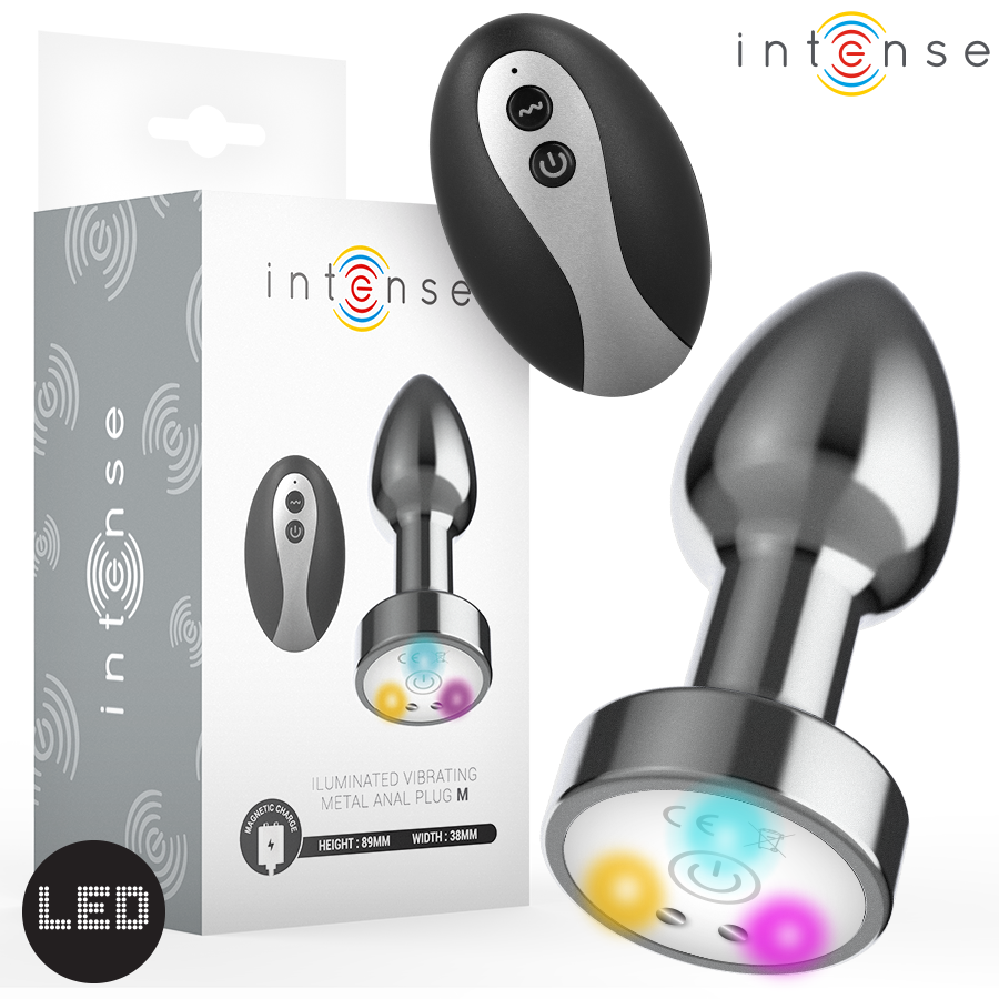 Intense Vibrating Metal - Anal Plug With Led Lights And Remote