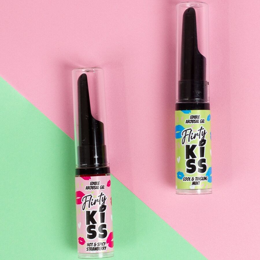 SECRETPLAY - FLIRTY KISS GELS WITH ORAL SEX EFFECTS STRAWBERRY &amp; MINT 2 x 8 GR