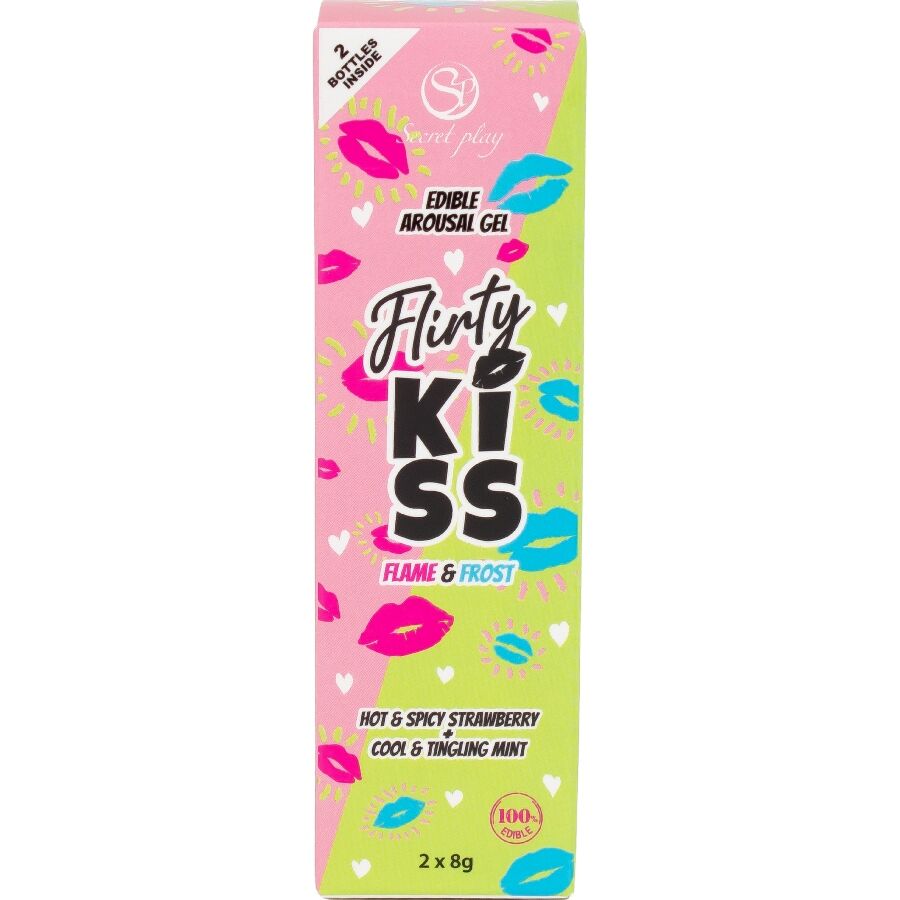 SECRETPLAY - FLIRTY KISS GELS WITH ORAL SEX EFFECTS STRAWBERRY &amp; MINT 2 x 8 GR