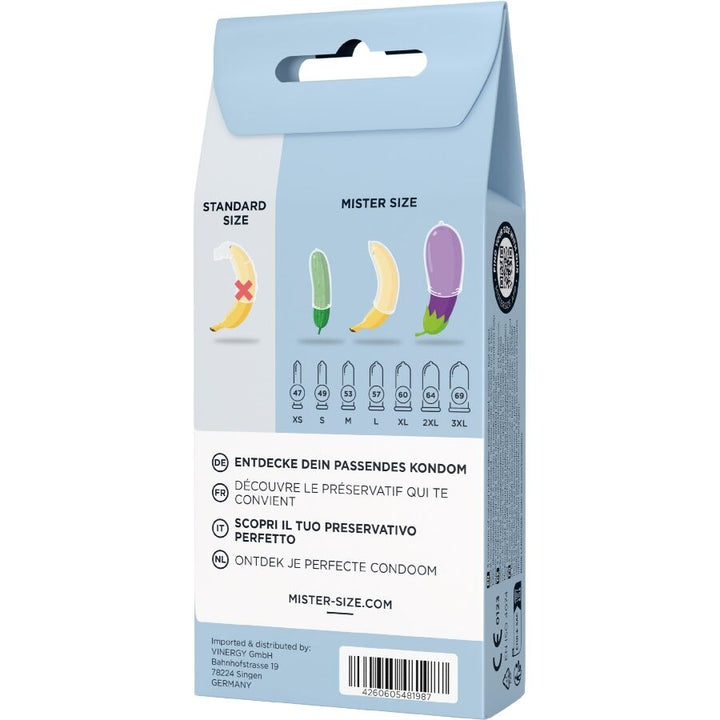 Mister Size - Test Set 3 Different Sized Condoms + Measuring
